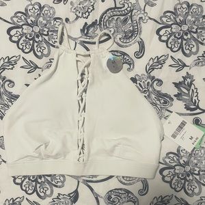 NWT Forever 21 White High Neck Sports Bra